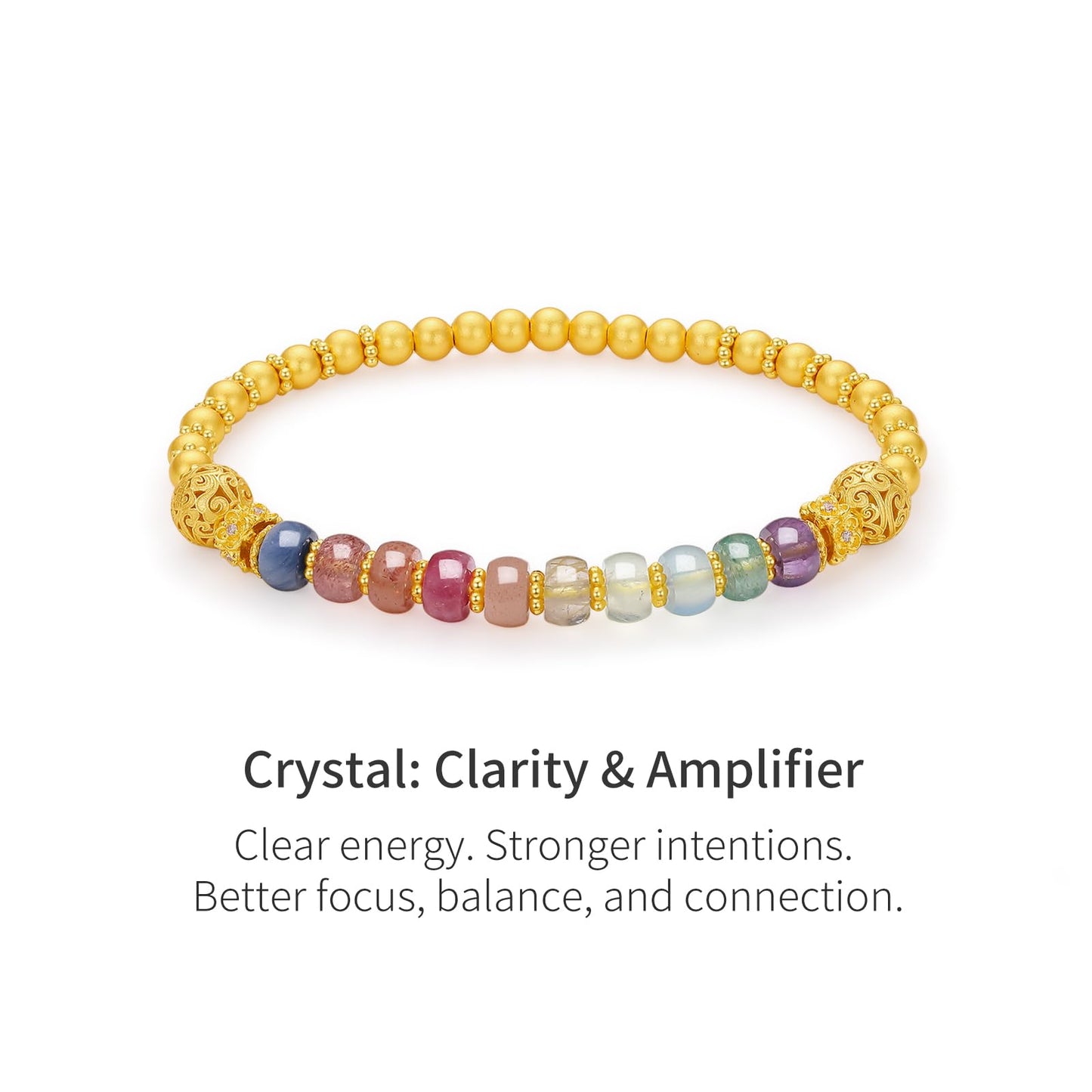 ZHOU LIU FU Sterling Silver Beaded Bracelets Silver Crystal Stretch Bracelet Blessing Silver FengShui Ball Charm Jewelry for Women Her Anniversary Birthday 6.7"/17CM J1916258