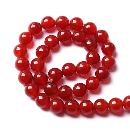 10mm 36pcs 7A Natural Red Agates Beads Round Loose Beads for Jewelry Making DIY Bracelet Necklace Energy Healing Power Stone Beads (Red Agate, 10mm)