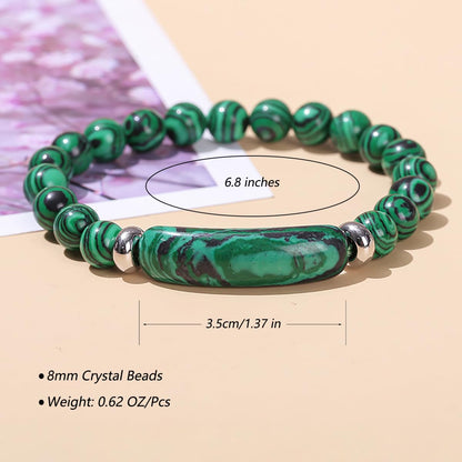 APIUWOXE Link Pheromone Bracelet Rose Quartz for Women, 8mm Crystal Beads Stretch Chakra Energy Stone Pink Love Bracelets Good Luck Handmade Jewelry Bangle Gifts Idea for Young Adult Women Green
