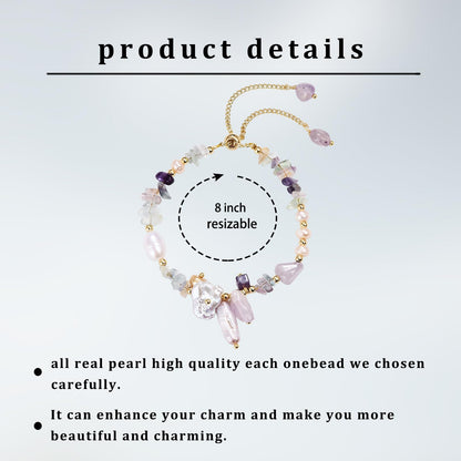 LWQQWL Baroque Pearl Bracelet for Women Natural Pearl Bracelet Healing Stone Bracelets Pearl Jewelry Gift