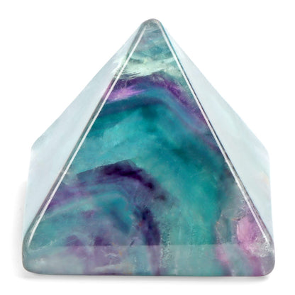 Hxswkk Rainbow Fluorite 1.6" Orgone Pyramid for Positive Energy, Success, Healing - Reiki, Chakra, Anti-stress Handmade Spiritual Gift