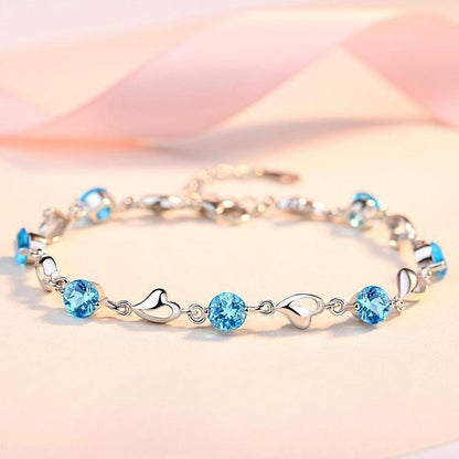 Pearl Bracelets for Women,Freshwater Pearls Crystal Bracelet Boho Bracelets Bead Bracelet Gifts (Blue)