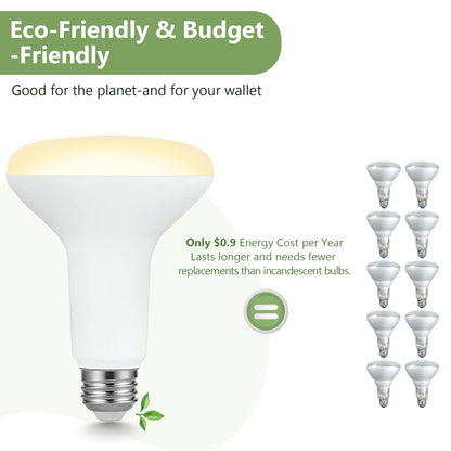 Sigalux BR30 LED Flood Light Bulbs, 7.5W Equivalent 65W, 650LM, Dimmable, 2700K Soft White, CRI 80, 110° Beam Angle, E26 Base, Energy-Efficient Indoor Recessed Lighting, 6 Pack