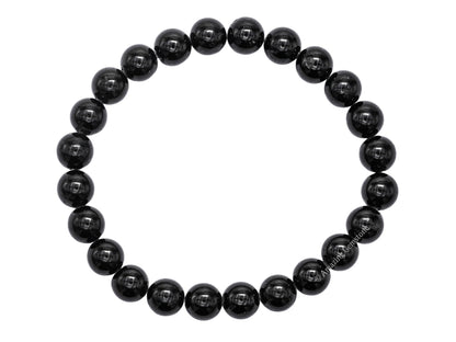 Amazing Gemstone Black Tourmaline Bracelet for Women Men's Gifts - Protection Healing Crystal Bracelet - 8mm Beaded Stretchable Bracelet Pulseras Para Hombres Mujer Stocking Stuffers (Regular)