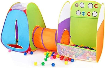 Alvantor® Kids Tent Play Tents & Tunnel 3-in-1 Pop Up Tent with Tunnel Toddler Ball Pit Indoor/Outdoor Tents Fun Toss It Game Zone Playhouse for Children (Include 4 Balls)