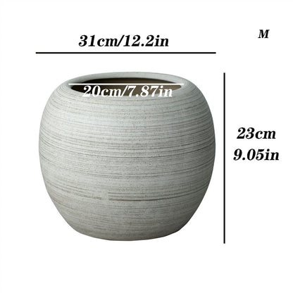 YIMUBDBM Creative Flower Pots Ceramic Flower Pot Plant Container Oversized Spherical Floor Planter Mall Decoration Courtyard Large Green Flower Pot Flowers Pot Plant Bucket-B:high 23 cm