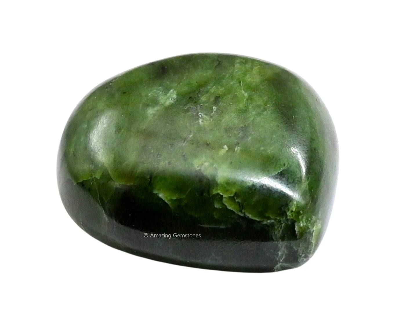 Amazing Gemstone Nephrite Green Jade Crystal Heart Palm Stone - Pocket Massage Worry Stone for Natural Body Chakra Balancing, Reiki Healing and Crystal Grid