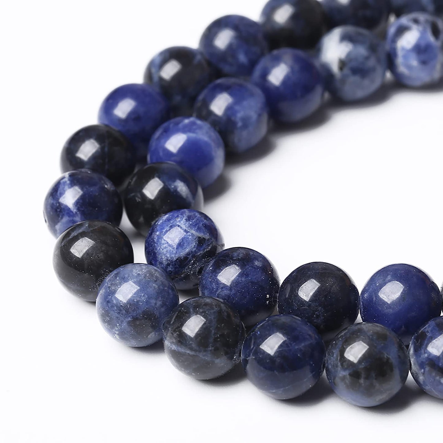 36Pcs 10mm Natural Dark Blue Sodalite Stone Beads Round Loose Spacer Beads for Jewelry Making DIY Bracelet Assortments 1 Strand (10mm, Natural Blue Sodalite)