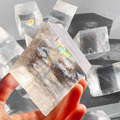 Natural Translucent Calcite Stone Mineral Crystal Specimen Office Desktop Decor Fragrance Expansion Stone Home Decor Raw Crystal (Approximately 1 Pound per Pack)