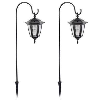 MAGGIFT 34 Inch Hanging Solar Lights Outdoor Waterproof Solar Garden Lights with 2 Shepherd Hooks Landscape Lighting for Lawn Patio Yard Pathway Driveway,2 Pack