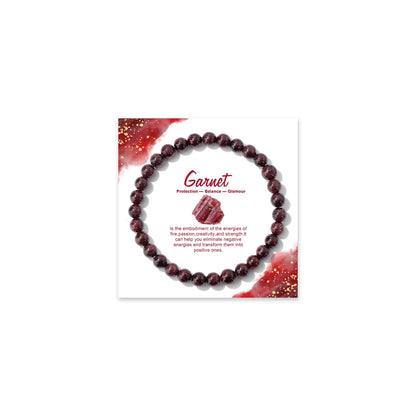 Garnet Bracelet for Men Women-6MM Handmade Bloodstone Beaded Bracelet Red Crystal Inspiring Passion and Energy Birthday Gifts