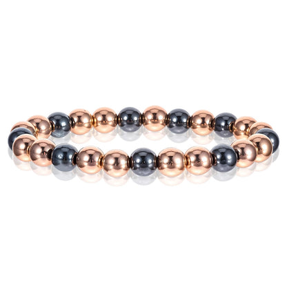 Heclia Copper Bracelet for Women and Men Hematite Beaded Stretch Bracelet with Healing Crystals Adjustable Chakra Balancing Jewelry for Energy Anxiety Relief Gift for Friends Couples Family