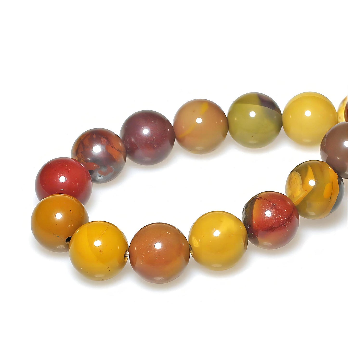 MJDCB Natural Stone Beads Moonkaite Jasper Egg Huangshi Round Loose Beads for Jewelry Making DIY Bracelet Necklace (10mm)