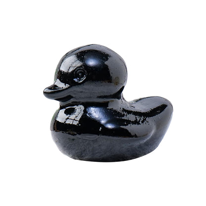 Runyangshi 1PCS Duck Figurine Statue Natural Crystal Obsidian Duck 1.18" Healing Crystal Stone Hand Carved Lucky Duckling Sculpture Home Desk Office Decoration Duck Lover Gift