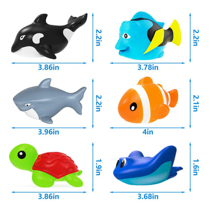KODGEUSM Light Up Bath Toys,Mold Free No Hole Baby Bath Toys for Toddlers,Water-Activated Lights Flashes and Change Color Ocean Animal,Sensory Toys for Kids,Water Table,Bathtub,Shower,Pool