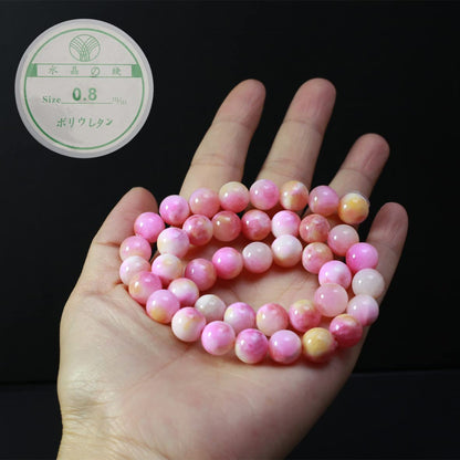 ZHFMLY 8mm Natural Persian Jade Beads,100pcs Green Colorful Dyed Healing Crystal Round Loose Stone Beads for Jewelry Making, DIY Bracelets Necklaces, Chakra Energy Craft Supplies