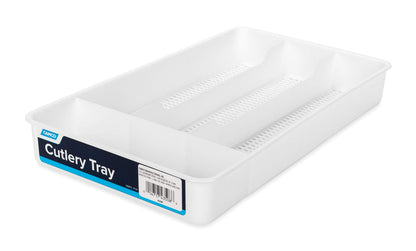 Camco 43508 Cutlery Tray - Designed for RV and Compact Kitchen Drawers - Easily Organize and Store Kitchen Flatware - White