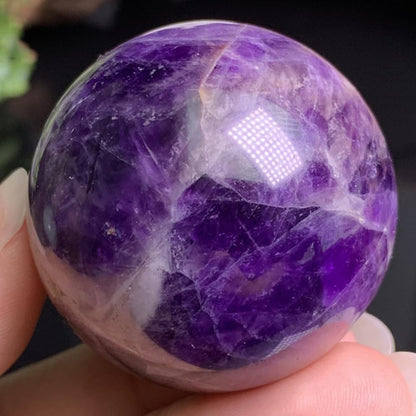 5-6cm/1.96-2.36inch Natural Amethyst Sphere Crystal Ball Hand Polished Decorative Sphere Healing Crystals Ball Healing Stone Crafts Fengshui Home Decoration Collect Gifts (50-60mm, Amethyst)