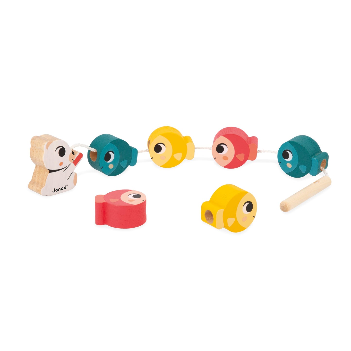 Janod - Baby Play Box - Children's Toy 18 Months - Stimulus Toys with Wooden Puzzle - Baby Motor Skills - Activity Toys and Psychomotor Development - from 18 Months - J04064