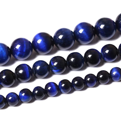 45PCS 8MM AAA Blue Tiger Eye Stone Beads Natural Gemstone Bead Crystal Healing Energy Jewelry Making DIY 15 inches (Blue Tiger Eye, 8MM)