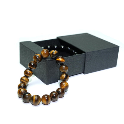 MTJAHPS Protection Bracelet, empath protection, black obsidian Crystals and Healing Stones Bracelet for Women ，Luck ，Anxiety and Stress Clam Bracelet (Obsidian + Tiger Eye（14mm)-2 Pcs