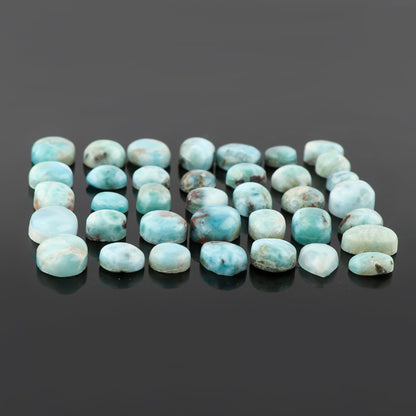 Gemkora 100cts Natural Larimar Gemstones Wholesale Cabochons Lot, Jewelry Making Loose Gemstone, Polished Gems, DIY, Wire Wrapping, Reiki, Wikka, Healing Crystals, Bulk Gemstone Deal [B-Grade]