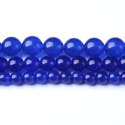 45PCS 8MM Natural Blue Chalcedony Stone Beads Energy Healing Beads for DIY Jewelry Bracelet Necklace Making for Jewelry Making15Inch