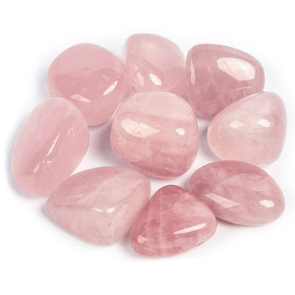 ZenQ 1/2 lb Tumbled Rose Quartz Stones for Wicca, Reiki, and Energy Crystal Healing, Natural Rose Quartz Crystal from Brazil