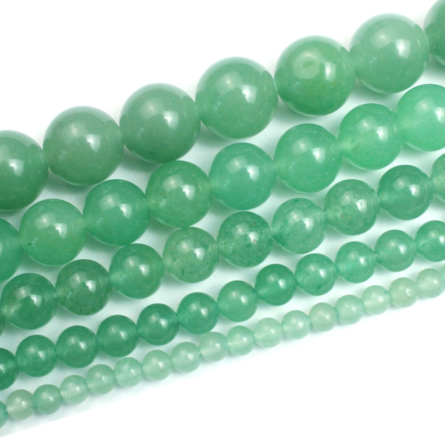 Cynbpm Natural Stone for Jewelry Making Gemstone Green Round Loose Beads Aventurina Verde Piedra Real Jade Crystal for Bracelets Necklace 6mm
