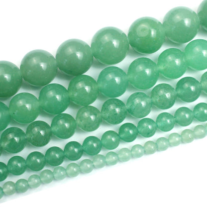 Cynbpm Natural Stone for Jewelry Making Gemstone Green Round Loose Beads Aventurina Verde Piedra Real Jade Crystal for Bracelets Necklace 6mm