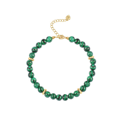 POTESSA Malachite Beads Gemstone Bracelet Healing Crystal Stone Women Stress Relief Reiki Yoga Energy Bracelet