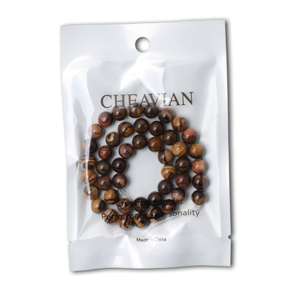 CHEAVIAN 45PCS 8mm Natural Africa Picture Jasper Gemstone Round Loose Beads for DIY Bracelet Necklace Earrings Jewelry Making 1 String 15 Inches