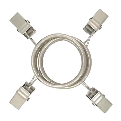 AMZSEVEN 40 Pack Curtain Rings with Clips, Drapery Clips with Rings, Drapes Rings 1.26 in Interior Diameter, Fits up to 1 in Curtain Rod, Matte Silver
