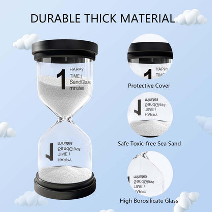 25 Minute Sand Timer, Plastic Sand Clock for Kids, Acrylic SandWatch Hourglass, Small Sandglass 25 Min for Classroom,Game,Decorative (White)