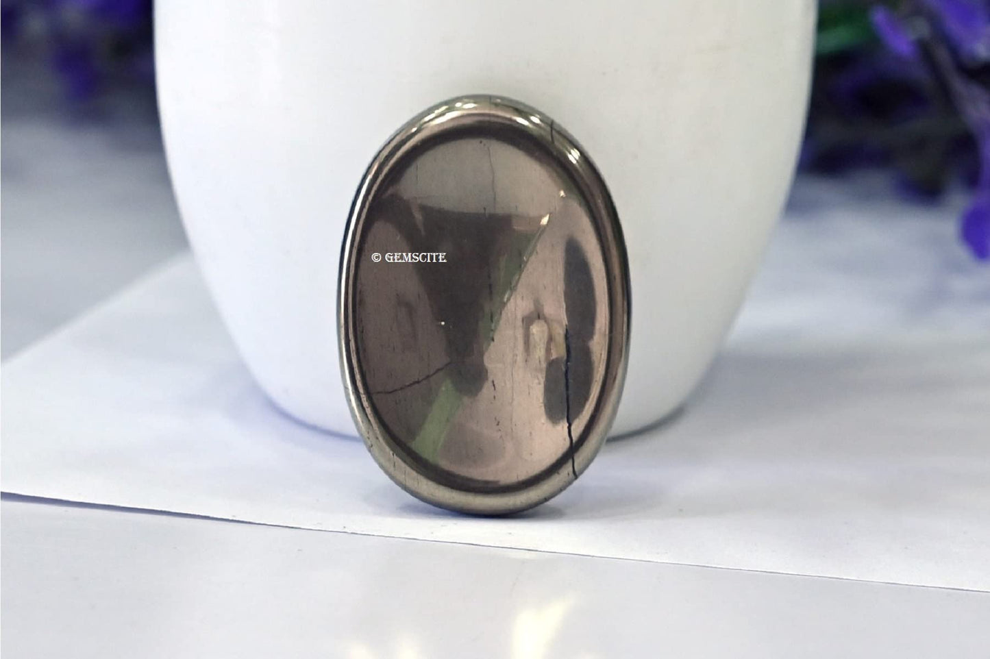GEMSCITE Pyrite Thumb Worry Stones Metaphysical Gemstone Crystal Healing Reiki Men Women Gift FENG Shui Positive Energy Love Wellness Palm Stones Wicca Powerful