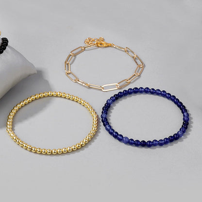 Harry and Henry Gold Beaded Bracelets for Women Gold Crystal Stackable Bracelets for Women Elegant Bead Bracelet Set Boho Jewelry Gift