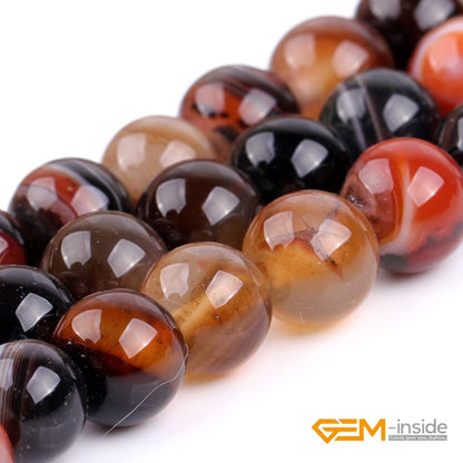 GEM-Inside Dream Lace Agate Gemstone Loose Beads Natural Energy Power Beads for Jewelry Making Round Smooth 8mm at 15"