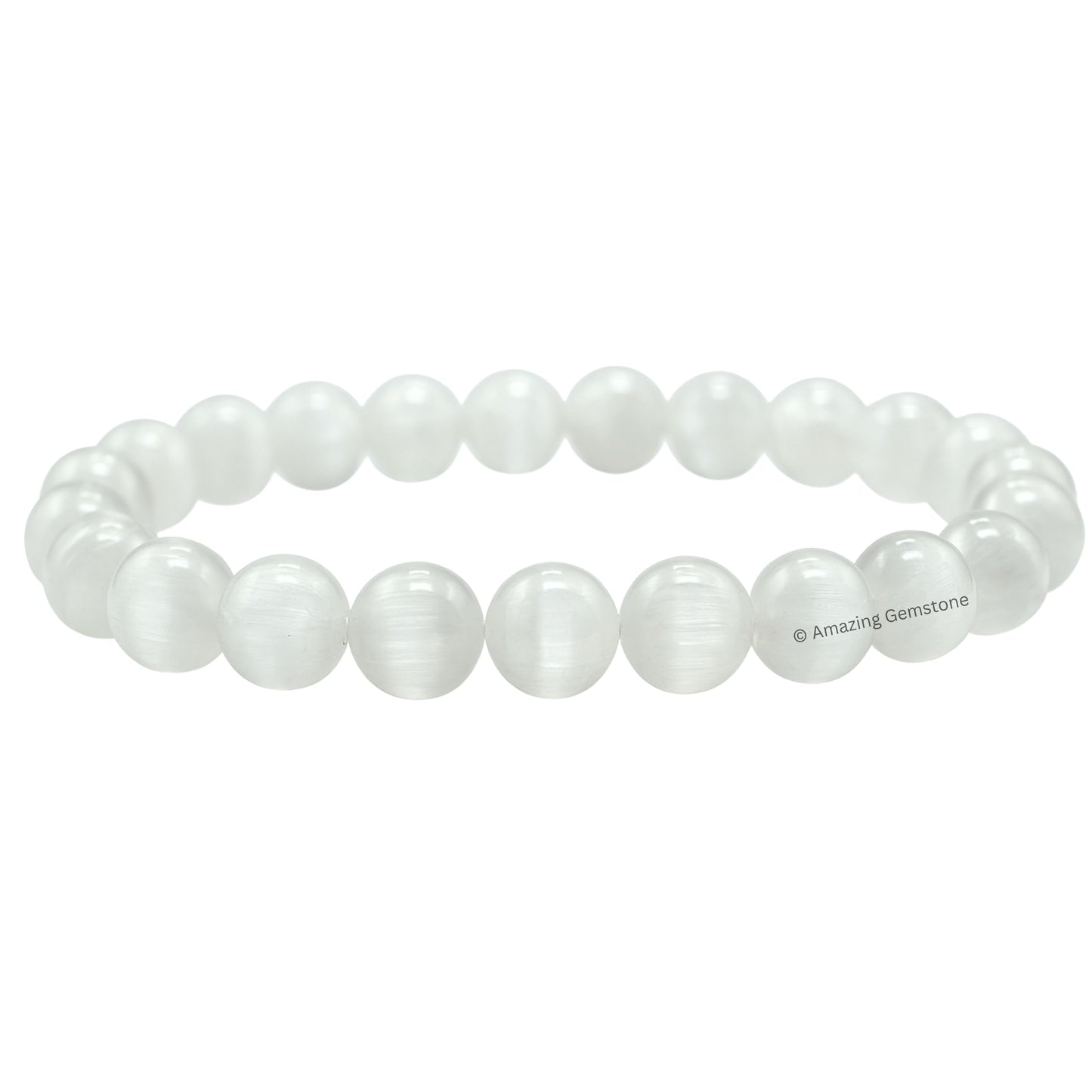 Amazing Gemstone Crystal Bracelet for Women Men's Gifts - Protection Healing Crystal Bracelet - 8mm Gemstone Beaded Stretchable Bracelet Pulseras Para Hombres Mujer Stocking Stuffers Mothers Day Gift (Selenite)