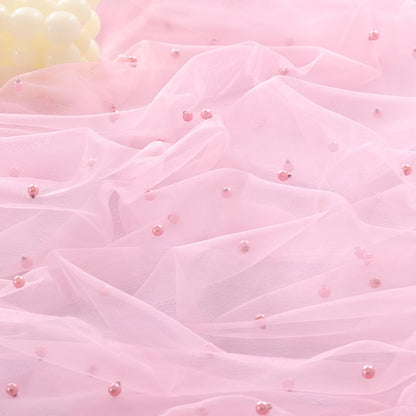 Socomi Pearl Table Runner Tulle Pink Summer Cheesecloth 10FT Gauze Cheese Cloth Sheer Chiffon Dining Wedding Birthday Party Baby Shower Bridal Engagement Anniversary Holiday Centerpiece Table Decor