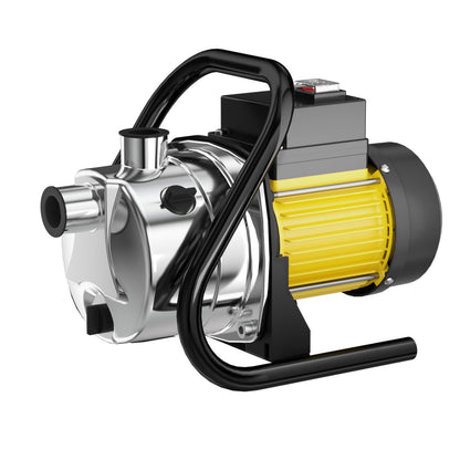 SHANGDA Water Transfer Pump 110V Shallow Well Pump 1.6HP Electric Portable Garden Pressure Booster Pumps for Sprinkler Irrigation Lawn with Adapters, Yellow