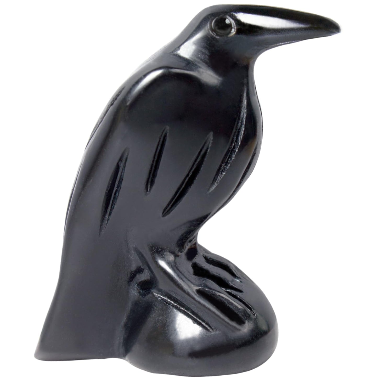 Hguxmcu Natural Black Obsidian Raven Statue,2 Inch Mystical Crow Sculpture Gothic Home Decor,Spiritual Totem Art Healing Crystal Figurine Witchy Altar Decor Dark Academia Collectible