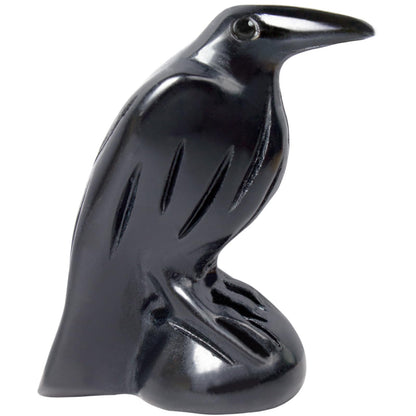 Hguxmcu Natural Black Obsidian Raven Statue,2 Inch Mystical Crow Sculpture Gothic Home Decor,Spiritual Totem Art Healing Crystal Figurine Witchy Altar Decor Dark Academia Collectible