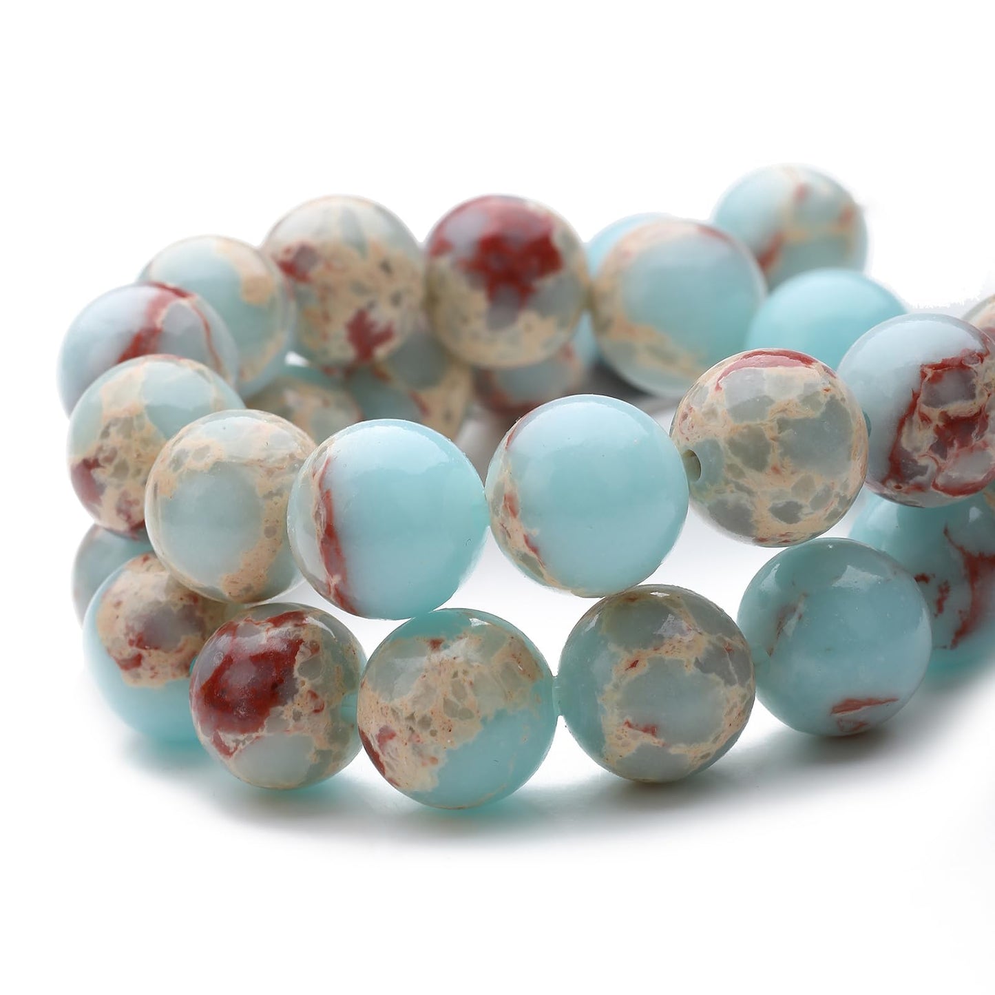 Zenkeeper 108Pcs Blue Imperial Spacer Loose Beads Bulk with Holes Handcrafted for DIY Bracelets Jewelry Making Crafts Supplies