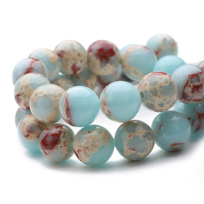 Zenkeeper 108Pcs Blue Imperial Spacer Loose Beads Bulk with Holes Handcrafted for DIY Bracelets Jewelry Making Crafts Supplies