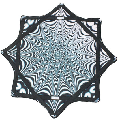 Mougee (moo-JEE) Air Flow Star - EON Design Collection - for Beginners&Advanced - Fun&Challenging - Double Stitched Flow Toy - Vibrant Colors&Patterns 28” Diameter - Zebradelic