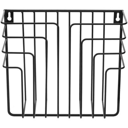 MyGift Modern Design Black Metal Wire Wall Mounted Magazine and File Folder Holder Organizer Rack