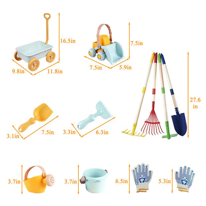 Mostop Kids Gardening Tools Outdoor Toys with Wheelbarrow, Kids Wheelbarrow Outside Toys for Kids Age 4-8, Educational STEM Learning Pretend Toys Outdoor Indoor for Toddlers Kids Boys Girls