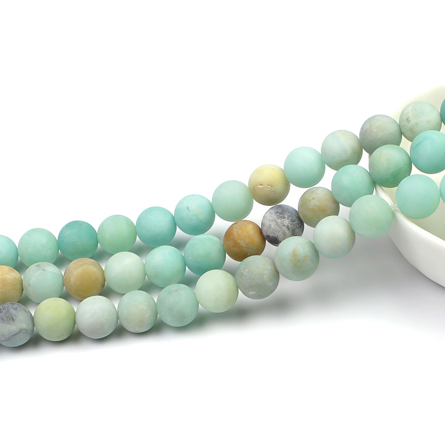MJDCB Natural Matte Amazonite Round Loose Beads for Jewelry Making DIY Bracelet Necklace (6mm)