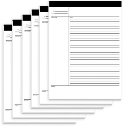 Uzant 6 Pack Notepads 8.5 x 11, 300 Sheets College Ruled Legal Pads Lined Paper Writing Pads, White Note Pads Notebook for Office Business School College, 50 Sheets/Pad, Letter-Trim Perforated
