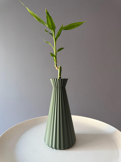 Modern Decorative vase, Geometric Design Feature in Any mid-Century Modern, Contemporary Style Living Room, Kitchen Counter, Dining, Shelf, Office, Coffee Table. 3D Print, 10 inches Tall [sage].
